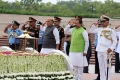 Rajnath Singh paid homage to martyred soldiers at the National War Memorial